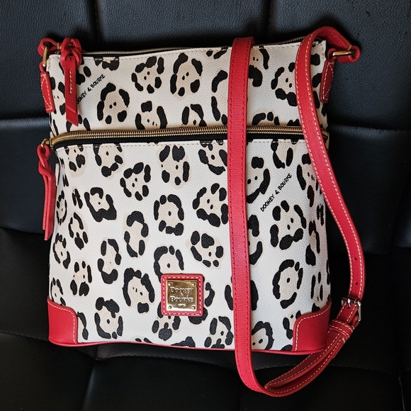 Selling as SET! Matching Dooney & Bourke animal print tote & crossbody red trim! - Picture 6 of 16